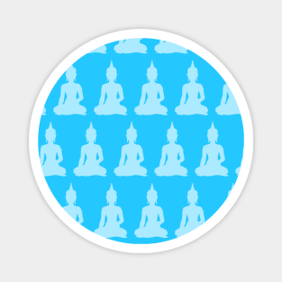 Pastel Sky Blue Buddha Pattern Magnet